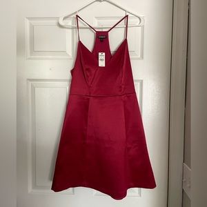 Express Maroon Satin Dress